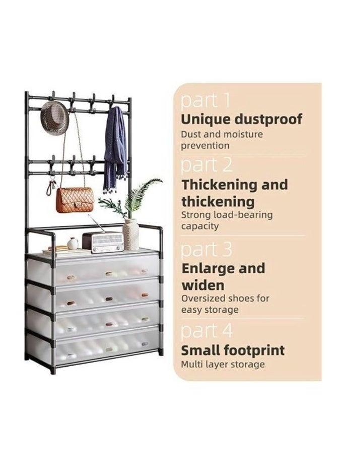 eBasket Shoe and hat organizer rack with 4 drawers, multi-purpose organizer rack for organizing shoes and socks - Image 1
